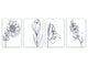 Lot de planches à découper – Lot de quatre planches à découper antidérapantes ; MD06 Série de fleurs: Fleurs de printemps