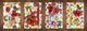 Set of four Glass Cutting Boards from toughened glass; MD04 Fruits and veggies Series:Drawn by hand vegan food
