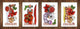 Vier Küchen-Schneidbretter – 20 x 30 cm (8 x 12 Zoll) Glas-Hackbretter; MD08 Full of Color Series: Aztec chocolate design