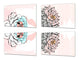 Set di taglieri – Set di quattro taglieri antiscivolo; MD06 Serie di fiori:Fiori di peonia bohémien
