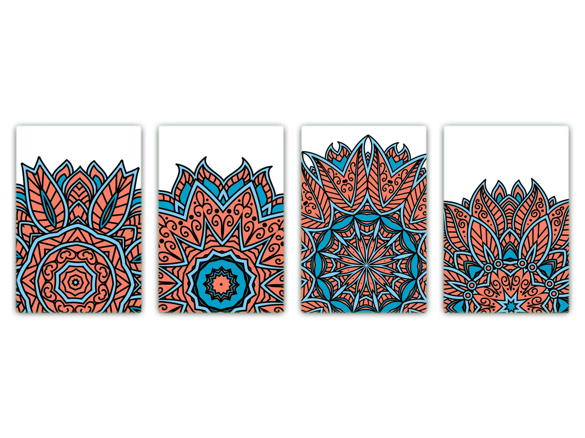 Set di 4 taglieri – Set di 4 taglieri da formaggio; MD02 Serie Mandalas: Paisley o mandala