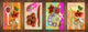 Set da quattro taglieri decorativi in vetro – Piatti da portata – Taglieri da formaggio; MD09 Serie di pittura astratta: Pitture disegnate a mano 2