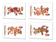 Juego de 4 tablas de cortar - Tablas de cortar de cristal templado: Serie Lleno de colores MD08: Diseño de chocolate azteca