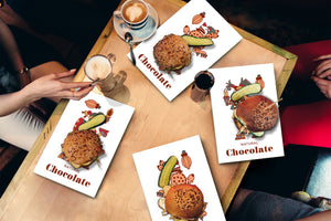Quattro taglieri da cucina; MD08 Serie Pieno di colori: Disegno del cioccolato azteco: