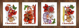 Quattro taglieri da cucina; MD08 Serie Pieno di colori: Disegno del cioccolato azteco: