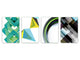 Set von 4 Hackbrettern aus Hartglas mit modernen Designs; MD10 Geometric Art Series: Vector set