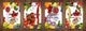 Set von 4 Schneidbrettern aus Hartglas; MD04 Fruits and veggies Series: Fruits and vegetables