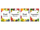 Conjunto de tablas decorativas para preparar y servir la comida: Serie de frutas y verduras MD04: Frutas y vegetales