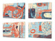 Conjunto de tablas para picar - 4 Tablas de cortar decorativas: Serie de pintura abstracta MD09: Pintura abstracta