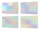 Set von 4 Hackbrettern aus Hartglas mit modernen Designs; MD10 Geometric Art Series: Geometric gradients