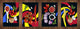Conjunto de tablas para picar - 4 Tablas de cortar decorativas: Serie de pintura abstracta MD09: Color liquido