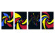 Set da quattro taglieri decorativi in vetro – Piatti da portata – Taglieri da formaggio; MD09 Serie di pittura astratta: Colore liquido