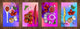 Set von vier dekorativen Schneidbrettern aus Glas – Servierplatten – Käsebretter; MD09 Abstract painting Series: Painted Level