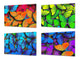 Quatre planches de cuisine – Planches à découper en verre; MD08 Série Pleine de couleur:Doodle sous-marin