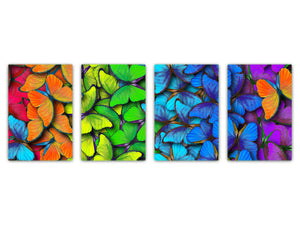 Quattro taglieri da cucina; MD08 Serie Pieno di colori: Farfalle multicolori