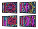 Taglieri da cucina (set di 4 pezzi) in vetro non poroso; MD05 Neon Series: Neon doodles San Valentino