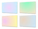 Lot de 4 planches à découper en verre trempé au design moderne ; MD10 Série d'art géométrique:Cercle de couleur
