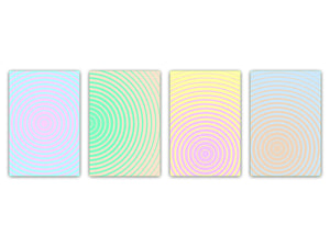 Set von 4 Hackbrettern aus Hartglas mit modernen Designs; MD10 Geometric Art Series: Colored circle