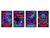Küchenschneidbretter aus Glas (4-teiliges Set) nicht poröses Glas; MD05 Neon Series: Neon Jazz Festival