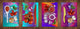 Set von vier dekorativen Schneidbrettern aus Glas – Servierplatten – Käsebretter; MD09 Abstract painting Series: INSPIRE boards