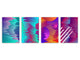 Conjunto de tablas para picar - 4 Tablas de cortar decorativas: Serie de pintura abstracta MD09: Cosmos de moda
