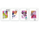 Set von vier dekorativen Schneidbrettern aus Glas – Servierplatten – Käsebretter; MD09 Abstract painting Series: Collection of Illustrations