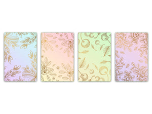 Hackbrett-Set – Rutschfestes Set von vier Hackbrettern; MD06 Flowers Series: Color berries set