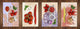 Hackbrett-Set – Rutschfestes Set von vier Hackbrettern; MD06 Flowers Series: Tropical leaves