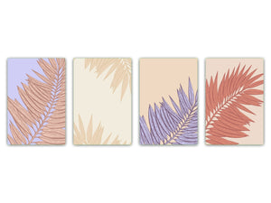 Set di taglieri – Set di quattro taglieri antiscivolo; MD06 Serie di fiori: Foglie tropicali