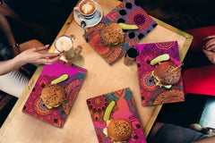 Set von 4 Schneidbrettern – 4-teiliges Käsebrett-Set; MD02 Mandalas Series: Ethnic Mandala