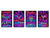 Taglieri da cucina (set di 4 pezzi) in vetro non poroso; MD05 Neon Series: Neon Coctail Party