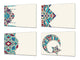 Set of 4 Cutting Boards – 4-piece Cheese Board set; MD02 Mandalas Series:Ottoman motifs