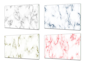 Set of 4 Chopping Boards from Tempered Glass with modern designs; MD10 Geometric Art Series: Vector Marble collection