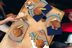 Set di 4 taglieri – Set di 4 taglieri da formaggio; MD02 Serie Mandalas: Mandala etnica 2