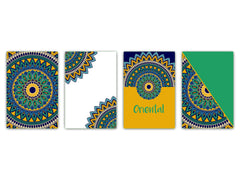 Set von 4 Schneidbrettern – 4-teiliges Käsebrett-Set; MD02 Mandalas Series: Oriental Mandala doodle