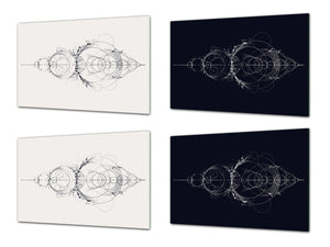 Vier Küchen-Schneidbretter – 20 x 30 cm (8 x 12 Zoll) Glas-Hackbretter; MD08 Full of Color Series: Stages of moonlight