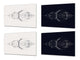 Quattro taglieri da cucina – Taglieri in vetro 20 x 30 cm (8x12 pollici); MD08 Serie Pieno di colori: Fasi della luce lunare