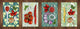 Vier Küchen-Schneidbretter – 20 x 30 cm (8 x 12 Zoll) Glas-Hackbretter; MD08 Full of Color Series: Exotic leaves