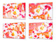 Set von vier dekorativen Schneidbrettern aus Glas – Servierplatten – Käsebretter; MD09 Abstract painting Series: Acrylic paints marble