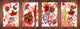 Set von vier dekorativen Schneidbrettern aus Glas – Servierplatten – Käsebretter; MD09 Abstract painting Series: Acrylic paints marble