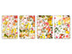 Set da quattro taglieri decorativi in vetro – Piatti da portata – Taglieri da formaggio; MD09 Serie di pittura astratta: Fluido acrilico art 1