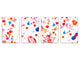 Set da quattro taglieri decorativi in vetro – Piatti da portata – Taglieri da formaggio; MD09 Serie di pittura astratta: Fluido acrilico art 2