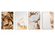 Juego de 4 tablas de cortar - Tablas de cortar de cristal templado: Serie Lleno de colores MD08: Hojas de palma de marmol