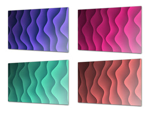 Set di 4 taglieri in vetro temperato dal design moderno; MD10 Serie di arte geometrica: Astratto geometrico