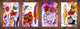 Set von vier dekorativen Schneidbrettern aus Glas – Servierplatten – Käsebretter; MD09 Abstract painting Series: Marble artwork painting