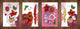 Lot de planches à découper – Lot de quatre planches à découper antidérapantes ; MD06 Série de fleurs: Fleurs de toile de dahlias