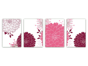 Chopping Board Set – Non-Slip Set of Four Chopping boards; MD06 Flowers Series:Flowers of dahlias canvas