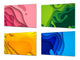 Set von vier dekorativen Schneidbrettern aus Glas – Servierplatten – Käsebretter; MD09 Abstract painting Series: Paper cut set
