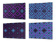Set of 4 Chopping Boards from Tempered Glass with modern designs; MD10 Geometric Art Series:Psychedelic paganism