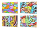 Dekorative Schneidbretter – 4 Tabletts; MD03 Cartoon Series: Doodle monsters 2
